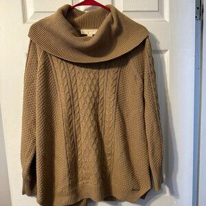 Michael Kors Tan Cowl Neck Sweater.  Size Large